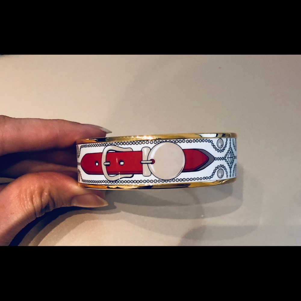 Hermes Wide Enamel Bangle Collier de Chien